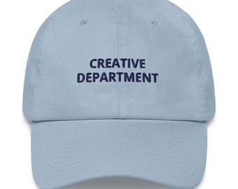Creative Department Embroidery Dat Hat, Unisex (4 Colors) Simple Design Graphic Dad Hat, Casual outfit, Graphic Cap, Daily Hat, Gift for Him