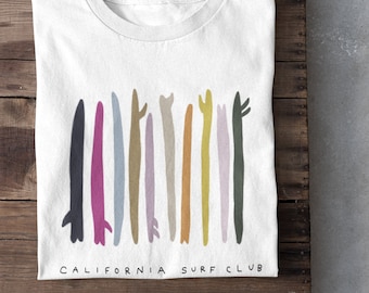 California Surf Club Shirt, Unisex - Surf shirt, surfboard, surf art, surf print, surfing shirt, beach shirt, graphic tees, cute shirts