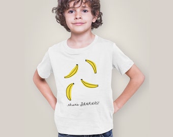 That's Bananas Toddler Shirt, cute shirts for kids, cute shirts for girls, cute shirts for boys, illustration shirts for kids, kids tshirts