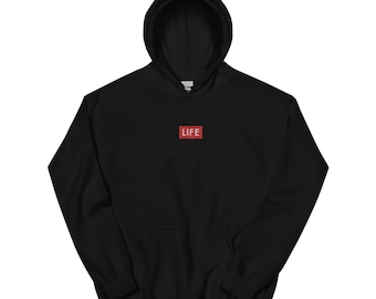LIFE embroidered hoodie | embroidered sweatshirt cute hoodie oversized hoodie boyfriend shirt cute embroidered shirt unisex sweatshirt