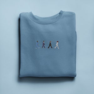 FoundWand Abbey Road The Beatles Embroidery Unisex Sweatshirt Abbey Road Sweatshirt Crewneck Sweatshirt Cute Embroidered Sweatshirt