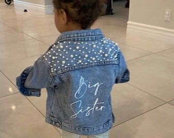 Personalized Toddler Girl Denim Jacket Kid's Custom Jean Jacket Birthday Girl Gift Flower Girl Denim Jacket