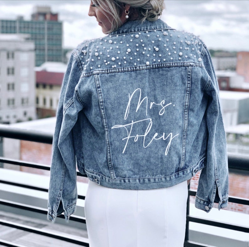 PERSONALIZED Statement Denim Bridal Jacket Custom Name Etsy