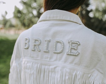 Bride jacket | Nashville bachelorette | Mrs Jacket | wifey jacket | Nash Bach | Rodeo bachelorette | Bride gift |cropped | last ride Bach |