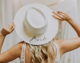 Personalized Bride Hat | Custom Bridal Shower | Future Mrs. Hat| Honeymoon Hat | Mrs. Rancher Hat | Boho Wedding | Nashville Bachelorette