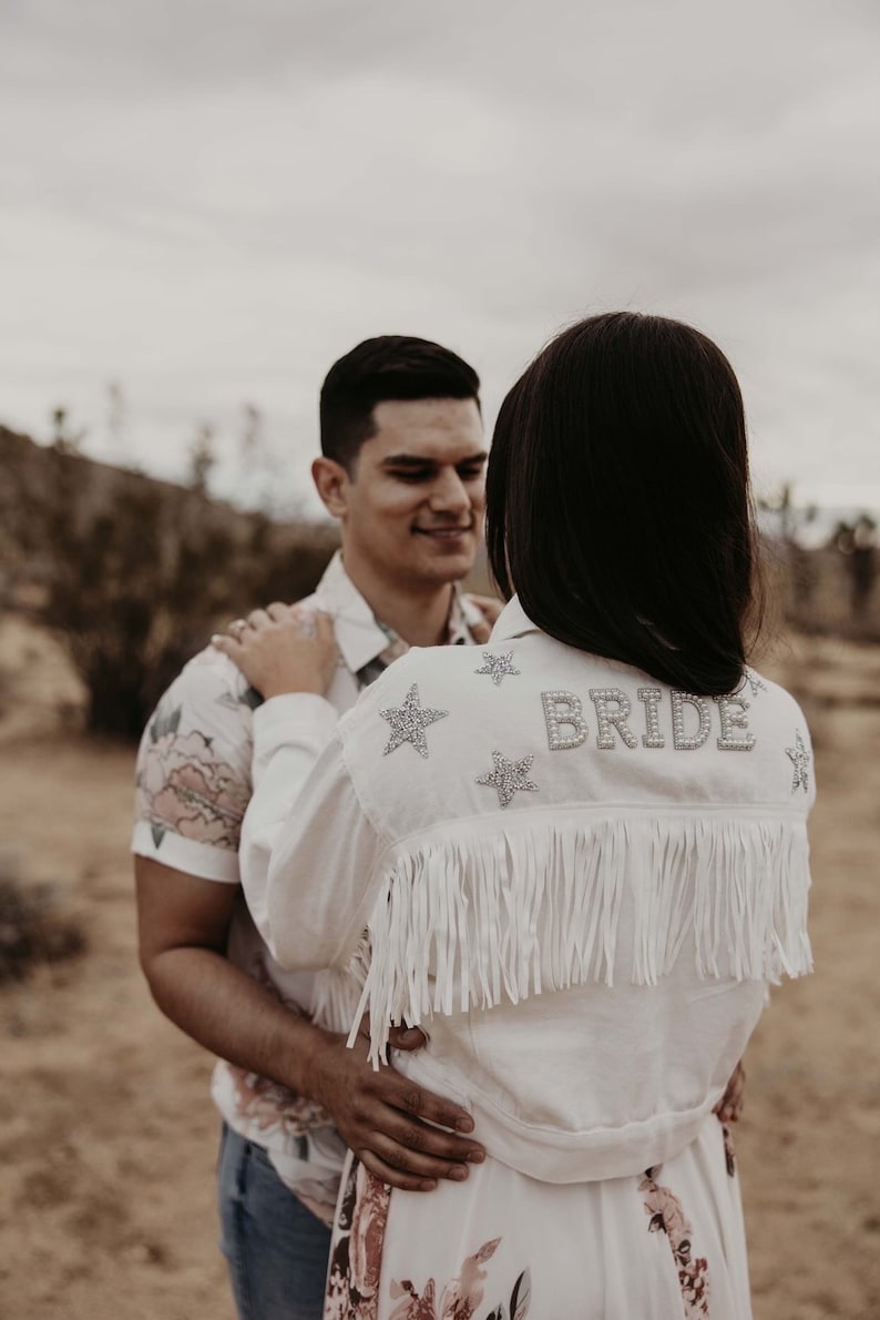 Personalized Fringe Bride Jacket Custom Mrs. Jean Jacket Etsy UK