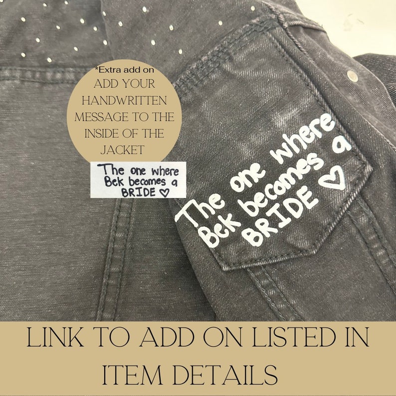 PERSONALIZED Pearl bride Denim Mrs Denim Bridal Jacket Customized Wedding Jean Jacket Bridal Denim Jacket Til Death Do Us Part image 7