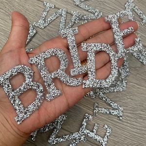 Silver Rhinestone Letter Patches | Iron On | A-Z Letters | Hotfix