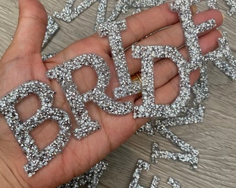 Silver Rhinestone Letter Patches | Iron On | A-Z Letters | Hotfix