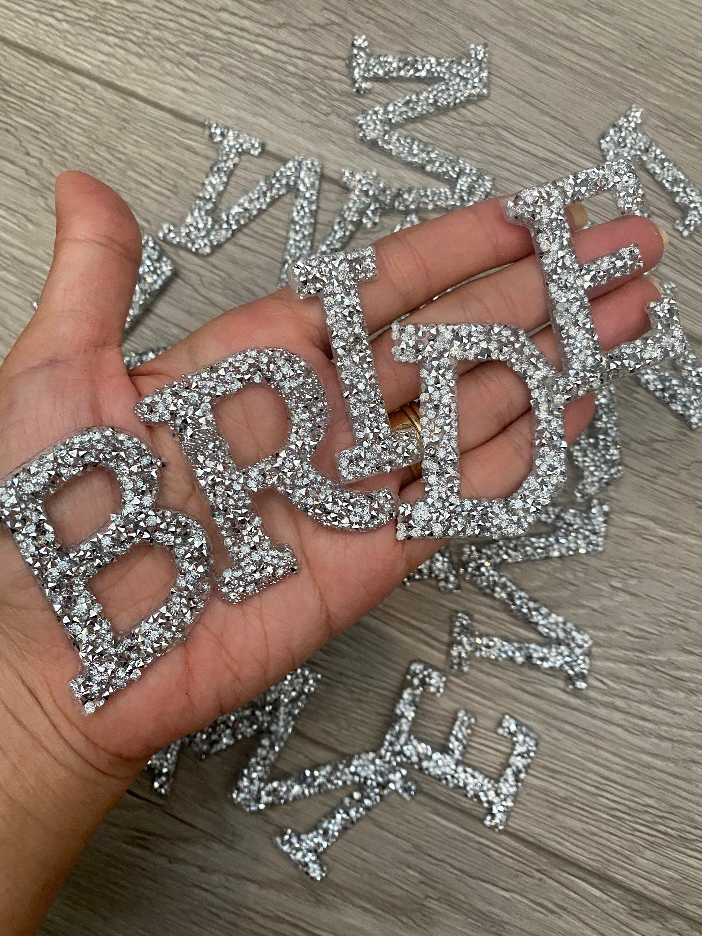 Rhinestone Iron on Letters, Iron on Letters, Rhinestone Letter, Diy  Letters, Diy Iron On, Diy Jacket, Rhinestone Patches, Iron on Patches 