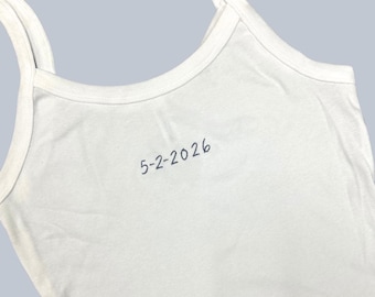 Embroidered Bride Crop Top Tank Top | Custom Embroidered Bachelorette Tank | Personalized Bride Gift | Custom Text Tank Top