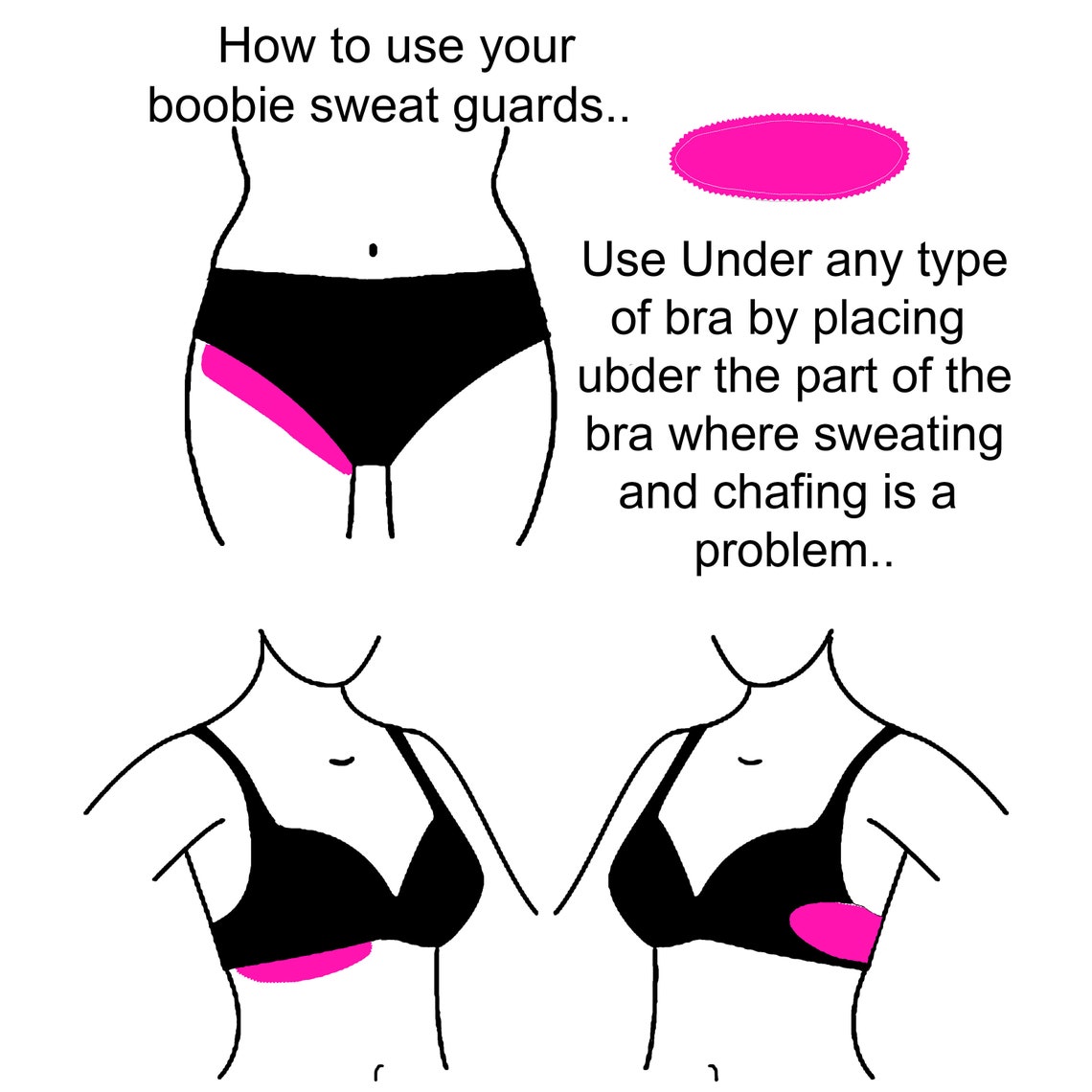 No More Sweaty Boobies or Other Parts.. Boob Sweat Pads 3 Etsy