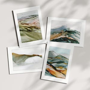 Set of 4 - A6 Fine Art Cards - The Landscape Collection - Blank greetings cards - Eco Friendly Cards