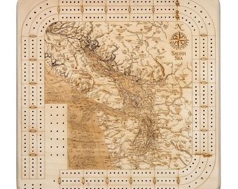 Salish Sea Wood Map Salish Sea Map | Etsy