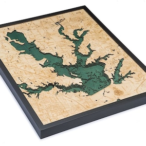Lake Lewisville Topo Map Lewisville Lake Wood Carved Topographical Depth Chart / Map | Etsy
