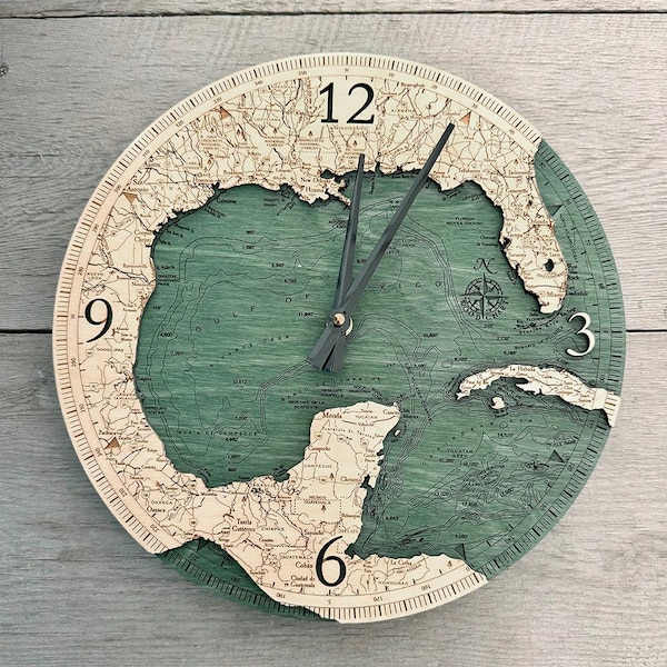 Gulf of Mexico Clock,  12" Diameter