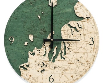 Northwest Michigan Clock, 12" Diameter