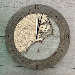 North Carolina Coast Tide and Time Clock, 16.50" Diameter