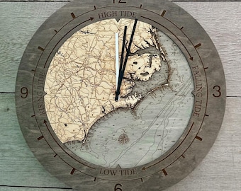 North Carolina Coast Tide and Time Clock, 16.50" Diameter