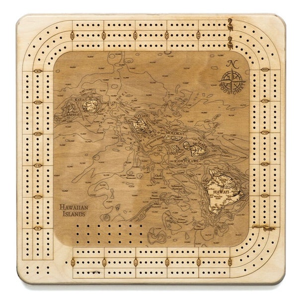 Hawaiian Islands Cribbage Board