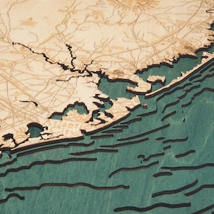 Ocean City Wood Carved Map