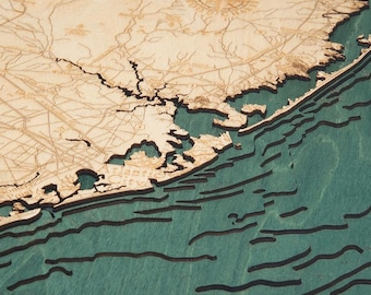 Ocean City Wood Carved Map