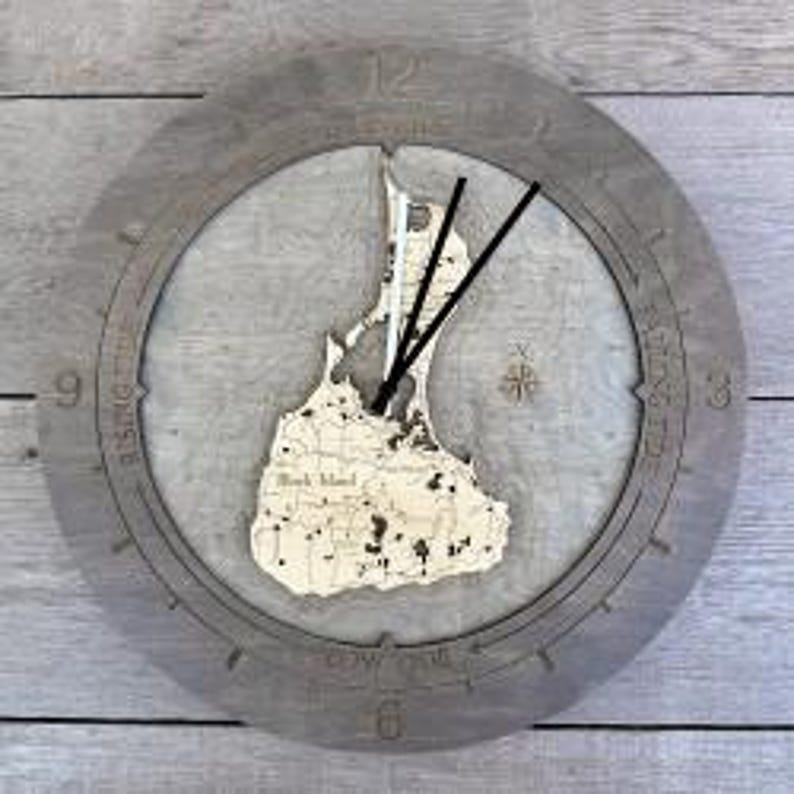 Time Frame Maps Block Island Tide & Time Clock - Etsy