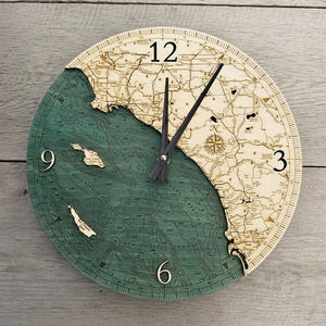LA to San Diego Clock, 12" Diameter