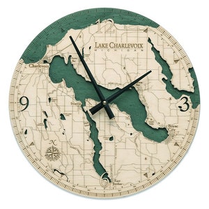 Lake Charlevoix Clock, 12&quot; Diameter