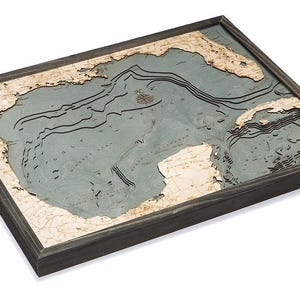 Gulf of Mexico Wood Carved Map
