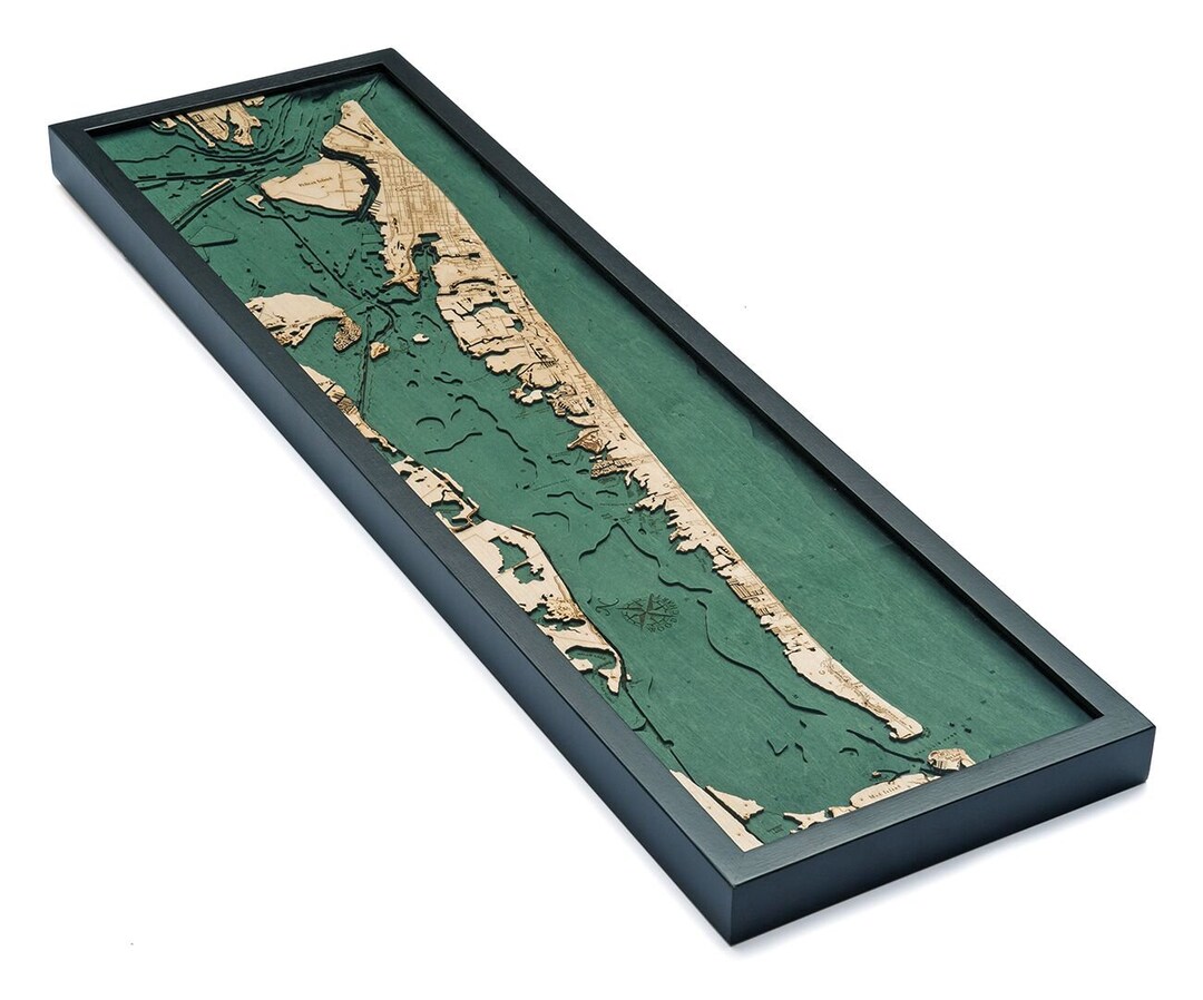 Galveston,tx Wood Carved Map Etsy