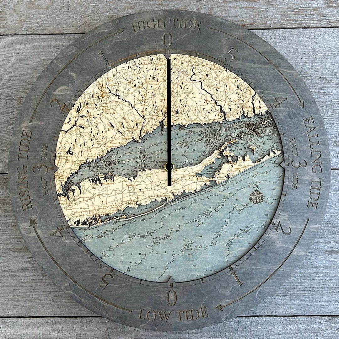 Long Island Sound Tide Clock, 16.50" Diameter Etsy