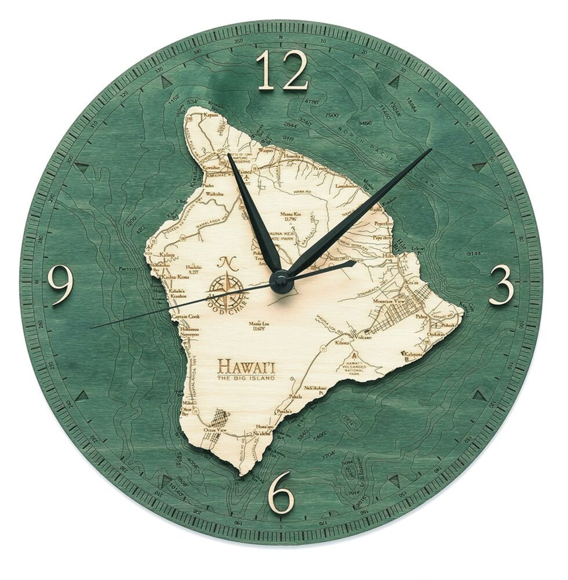Hawaii The Big Island Clock 12 Diameter Etsy