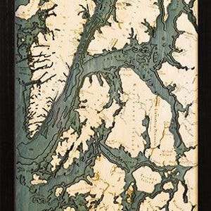 Inside Passage, AK Wood Carved Map