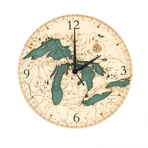 Great Lakes Clock, 12" Diameter