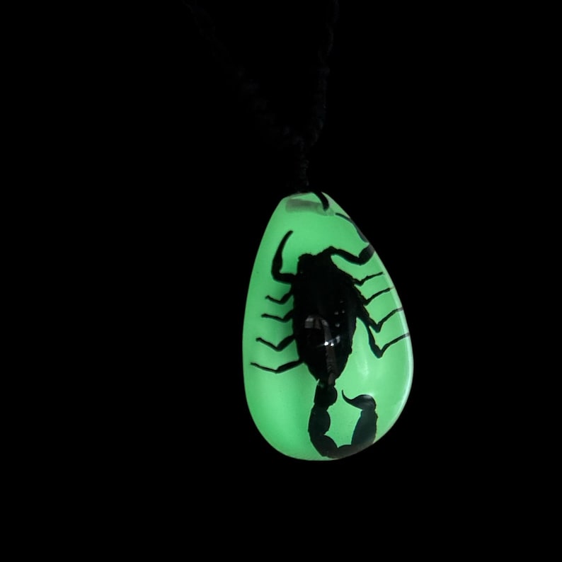 Glows in the Dark Black Scorpion Necklace 1.8x1.4x0.6 in image 3