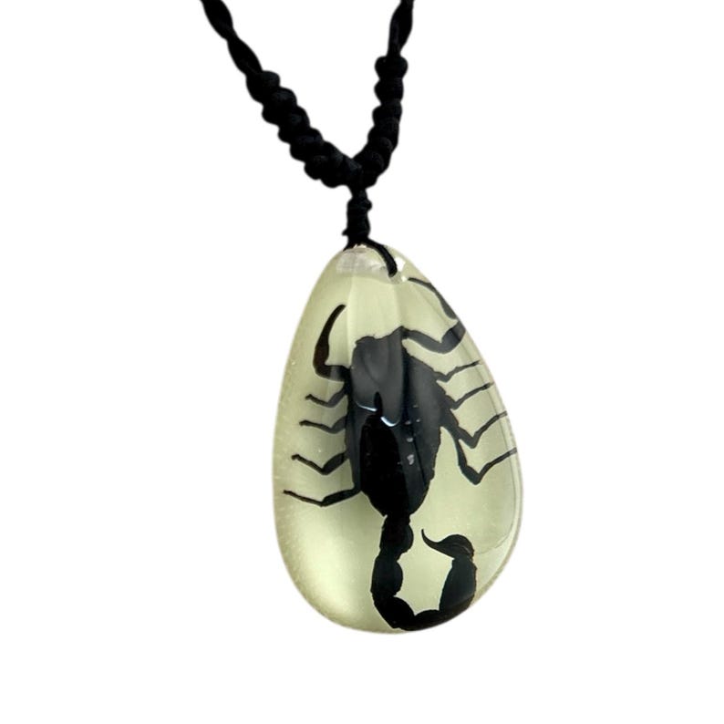 Glows in the Dark Black Scorpion Necklace 1.8x1.4x0.6 in image 7