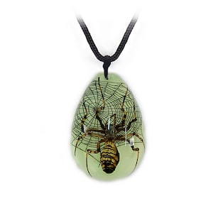 Glows in the Dark Spider Necklace  1.8x1.4x0.6 in