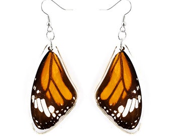 Real Monarch Butterfly Wing Earrings, Clear Resin Art, Colorful Nature Jewelry, Gifts for Her, Mother's Day Gifts, Bold Earrings