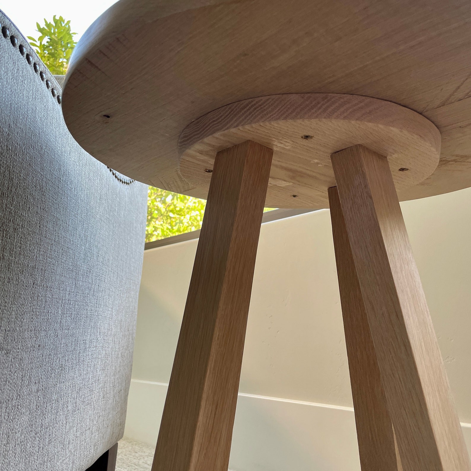 White Oak Round End Table With Hailee Legs 20 Wide X 22 Etsy