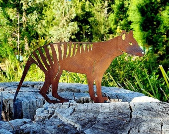 Tasmanian Tiger / Thylacine Garden Decoration, Metal Tasmanian Tiger Garden Stake, Tasmanian Tiger Ornament, Tasmanian Tiger Gift