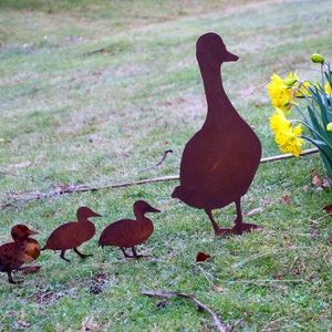 Family's of Ducks, Duck & Ducklings, Duck Garden Art, Metal Ducks, Rusty Ducks, Mother Duck, Duck Sculpture, Bird Decor