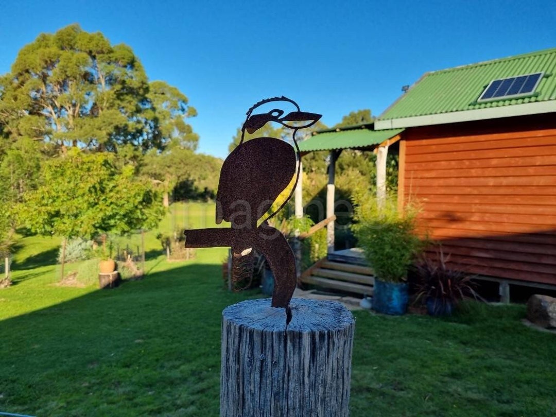 Rusty Kookaburra Garden Art, Kookaburra Sculpture, Kookaburra Garden Decoration, Metal