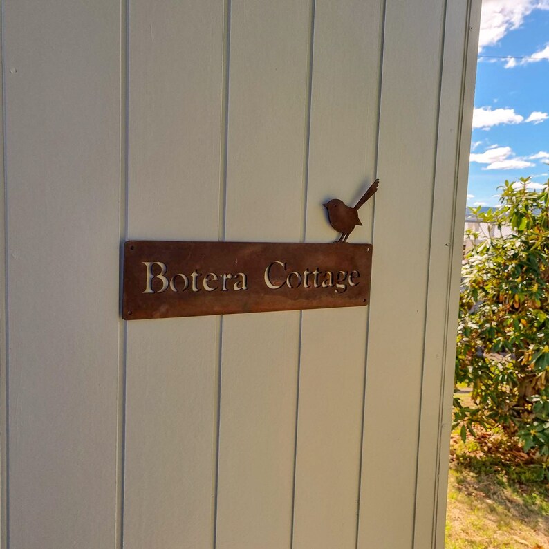 Custom Corten Steel Fairy Wren Property Name Sign Airbnb Etsy Australia