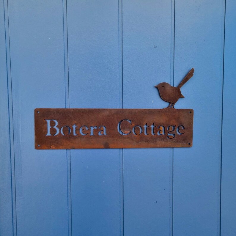 Custom Corten Steel Fairy Wren Property Name Sign Airbnb Etsy Australia