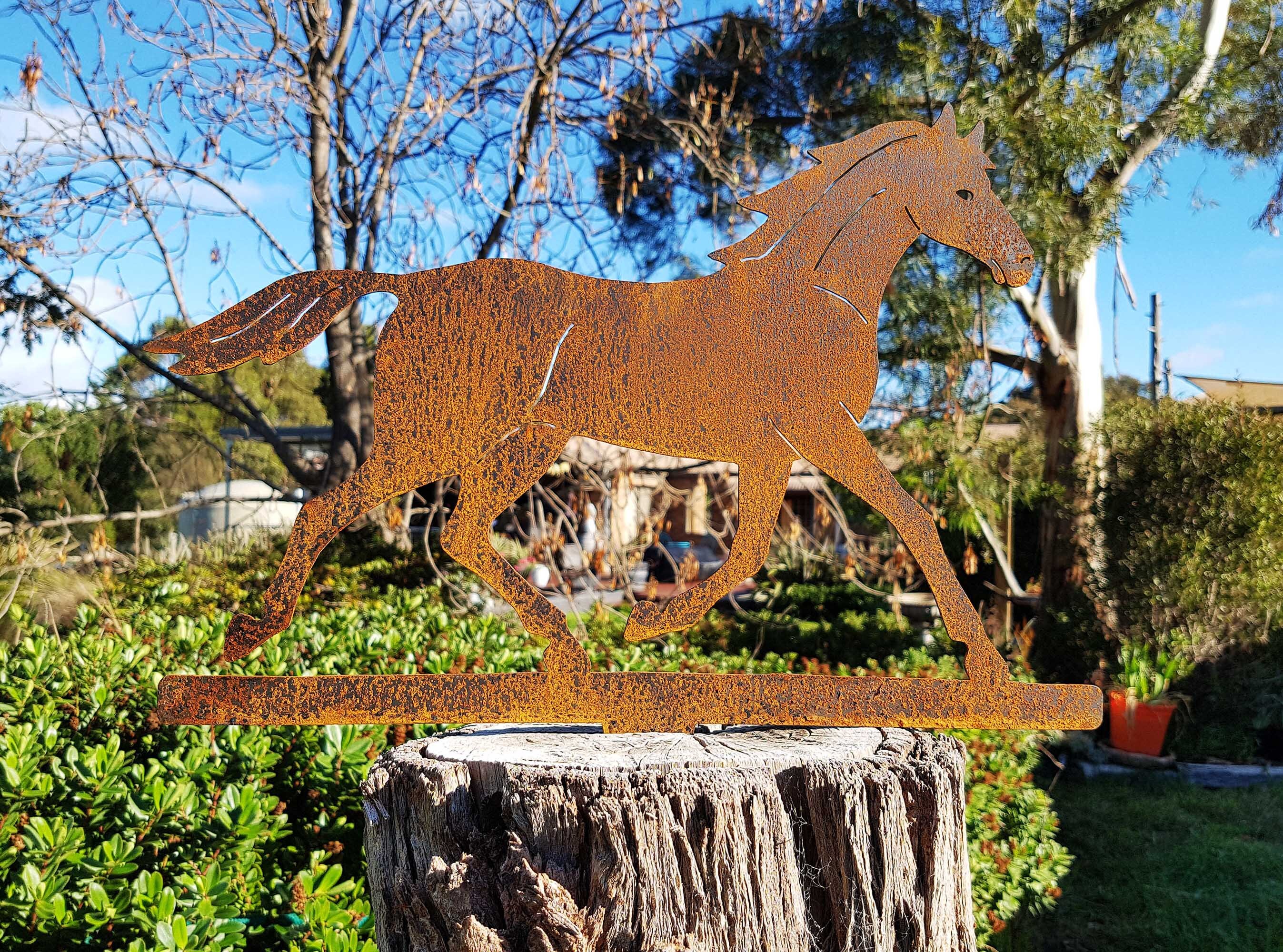 Rusty Horse Garden Art Horse Sculpture Horse Statue Metal Etsy