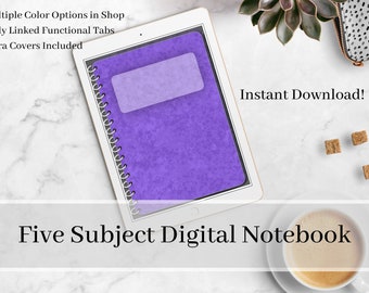 Fünf Themen Digitales Notizbuch für iPhone oder IPad, Schönes Digitales Notizbuch für vielbeschäftigte Mütter oder Studenten, Goodnotes Vorlage Perfekte Tägliche Notizen