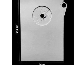 Magic Iris Shutter SVG (7 blades) | Camera Lens Card Template (Digital Download)