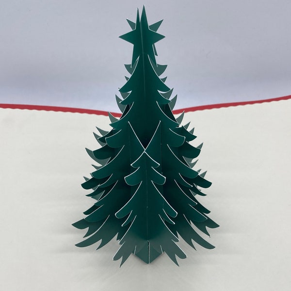 DIY 3D Pop up Christmas Tree Card (Mécanisme d'arbre) Fichiers téléchargeables SVG. Tutoriel vidéo inclus.