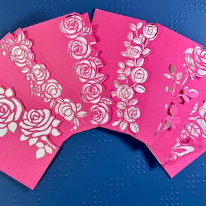 Paquete SVG de tarjetas del Día de la Madre: 6 diseños de portada con temática de rosas (archivos de corte Cricut DIY)